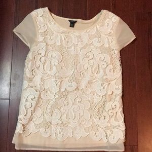 Ann Taylor lace front top